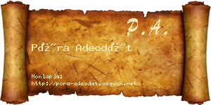 Póra Adeodát névjegykártya